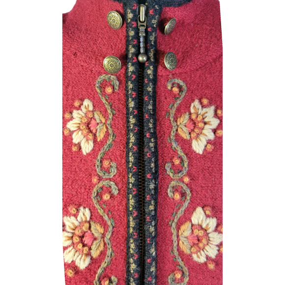 Vintage Icelandic Design Sweater Jacket Embroidered‎ Sz M Zip Up Fully Lined - Picture 6 of 11